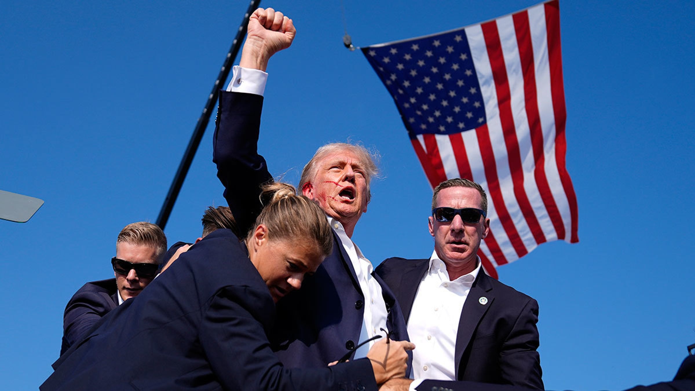 Trump narrowly survived an assassination attempt in July 2024 when a bullet grazed his ear